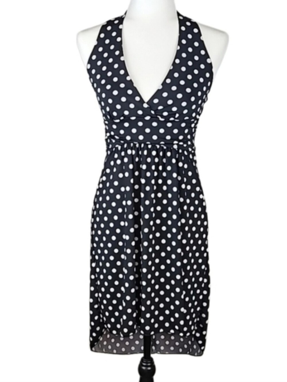Retri Polka Dot Dress Black & White by Star Vixen, S